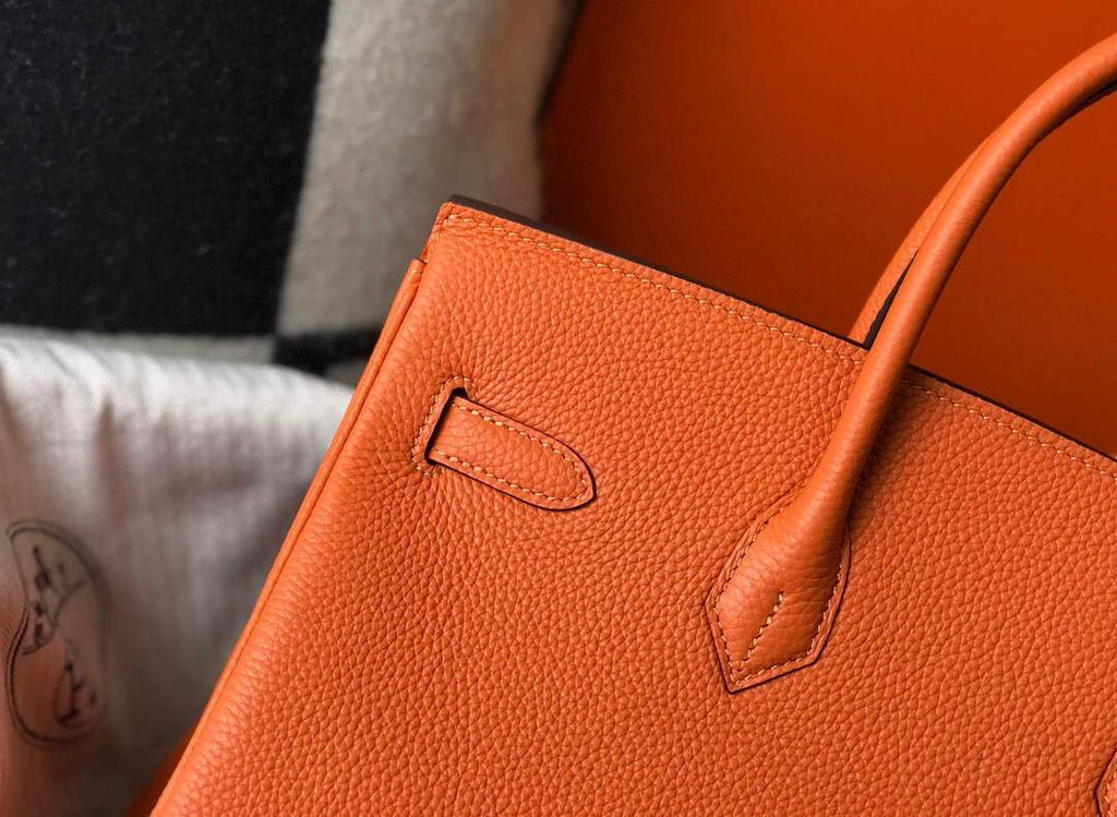 Hermes Birkin Designer Tote Bag Togo Leather 28342 Orange - luxibagsmall