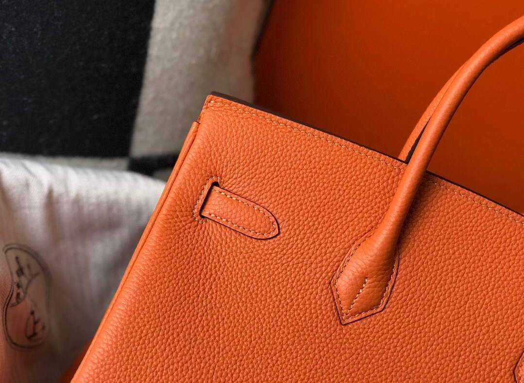 Hermes Birkin Designer Tote Bag Togo Leather 28342 Orange - luxibagsmall