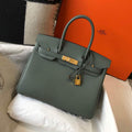 Hermes Birkin Designer Tote Bag Togo Leather 28346 Almond Green - luxibagsmall