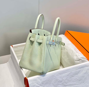 Hermes Birkin Designer Tote Bag Togo Leather 28565 bubble green - Silver / 25cm - View 3