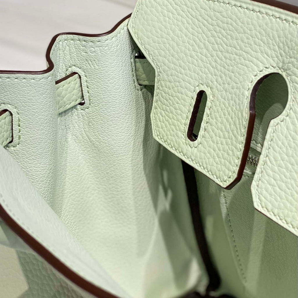 Hermes Birkin Designer Tote Bag Togo Leather 28565 bubble green