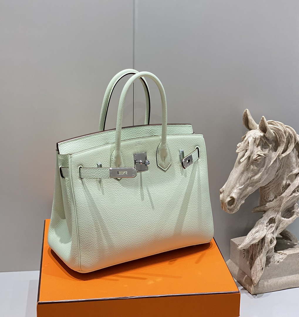 Hermes Birkin Designer Tote Bag Togo Leather 28565 bubble green