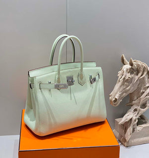 Hermes Birkin Designer Tote Bag Togo Leather 28565 bubble green - Silver / 25cm - View 13