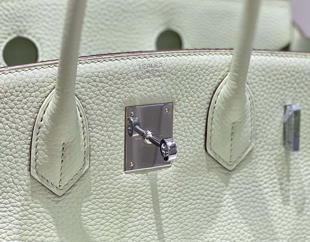 Hermes Birkin Designer Tote Bag Togo Leather 28565 bubble green