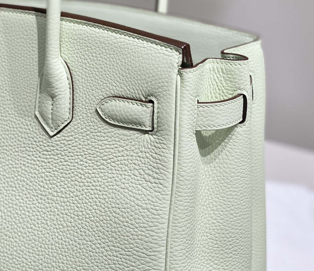 Hermes Birkin Designer Tote Bag Togo Leather 28565 bubble green - Silver / 25cm - View 17