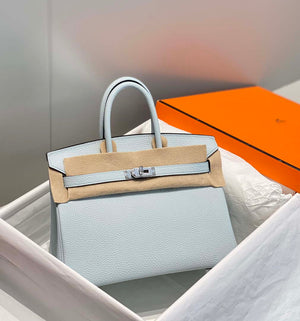Hermes Birkin Designer Tote Bag Togo Leather 28566 Blue Pale - Silver / 25cm - View 1