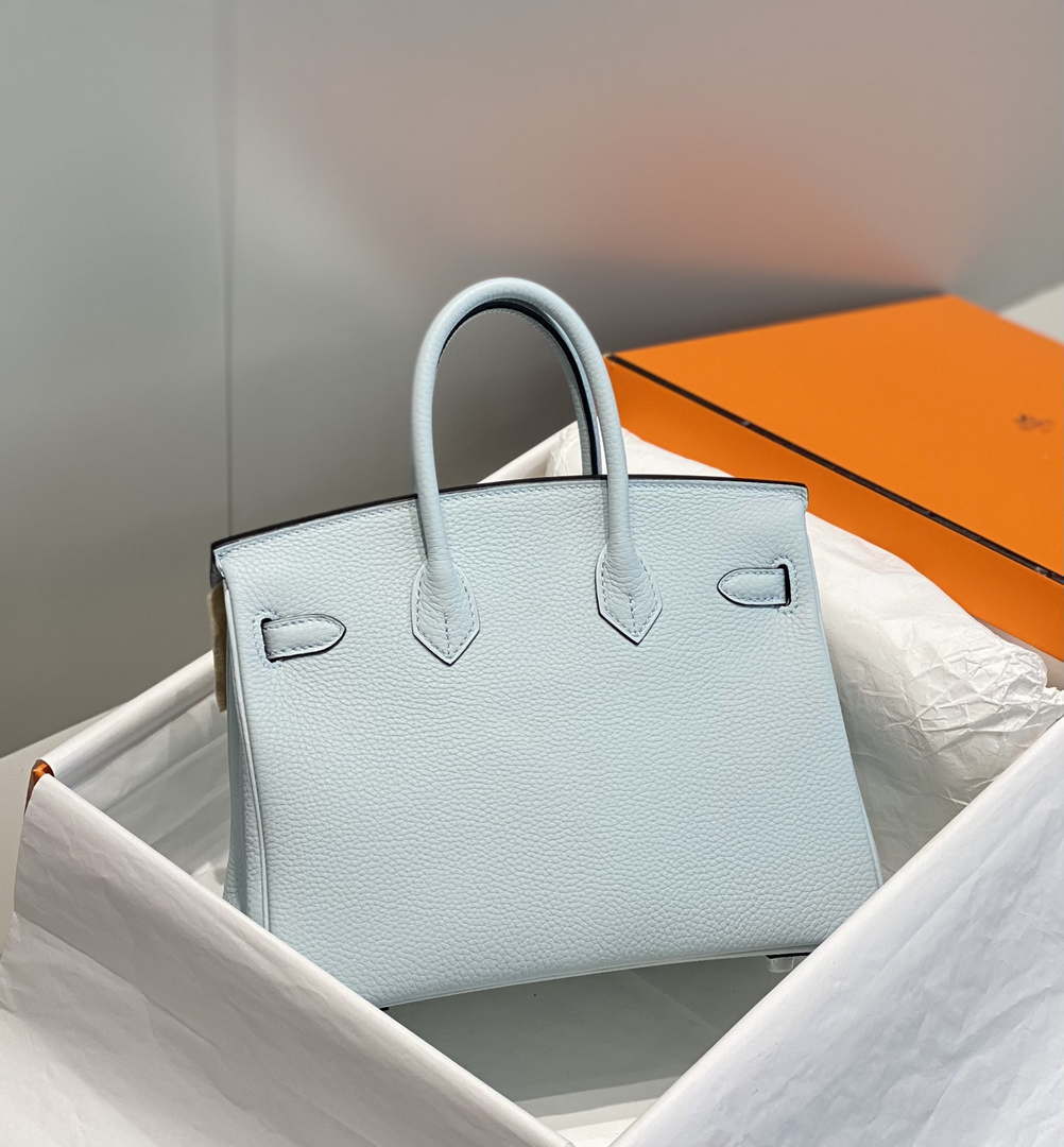 Hermes Birkin Designer Tote Bag Togo Leather 28566 Blue Pale