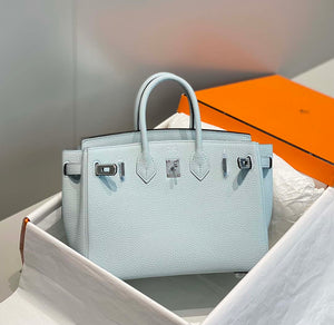 Hermes Birkin Designer Tote Bag Togo Leather 28566 Blue Pale - Silver / 25cm - View 3