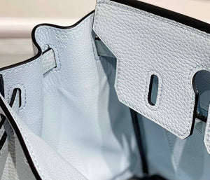 Hermes Birkin Designer Tote Bag Togo Leather 28566 Blue Pale - Silver / 25cm - View 7