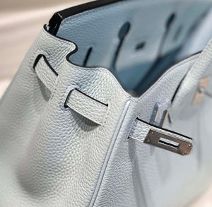 Hermes Birkin Designer Tote Bag Togo Leather 28566 Blue Pale - Silver / 25cm - View 8