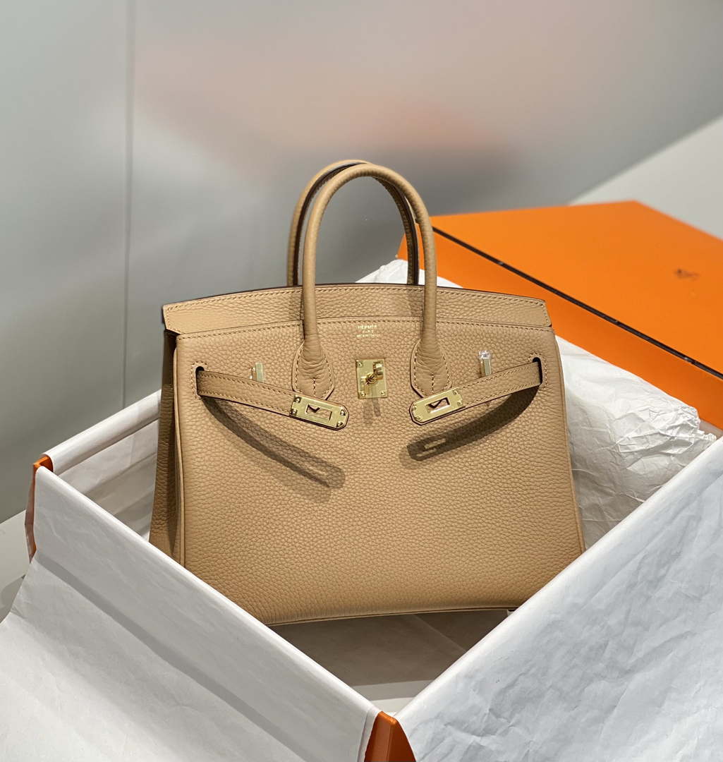 Hermes Birkin Designer Tote Bag Togo Leather 28567 Camel - Gold / 25cm - View 3