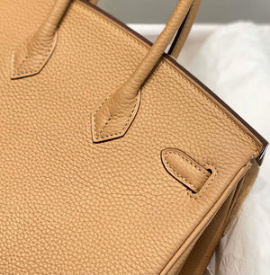 Hermes Birkin Designer Tote Bag Togo Leather 28567 Camel - Gold / 25cm - View 5