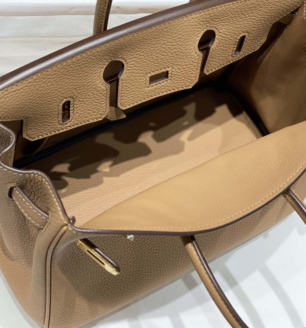 Hermes Birkin Designer Tote Bag Togo Leather 28567 Camel - Gold / 25cm - View 9