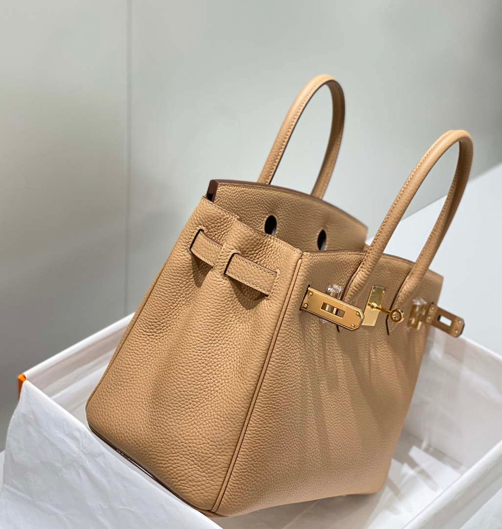 Hermes Birkin Designer Tote Bag Togo Leather 28567 Camel