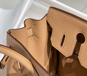 Hermes Birkin Designer Tote Bag Togo Leather 28567 Camel - Gold / 25cm - View 17