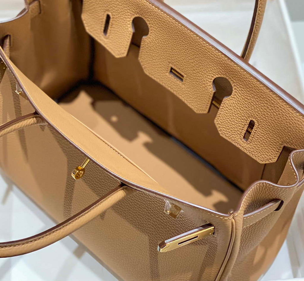 Hermes Birkin Designer Tote Bag Togo Leather 28567 Camel