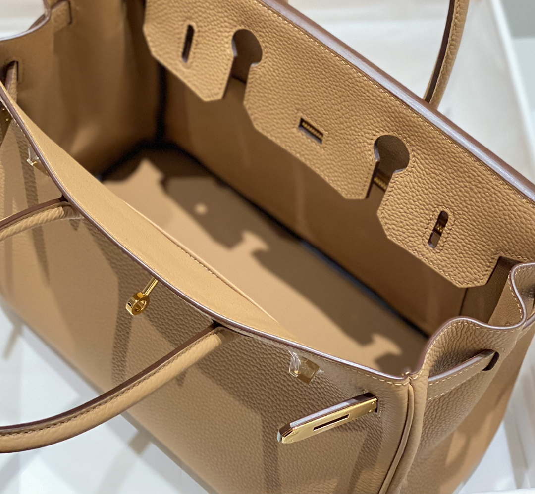 Hermes Birkin Designer Tote Bag Togo Leather 28567 Camel