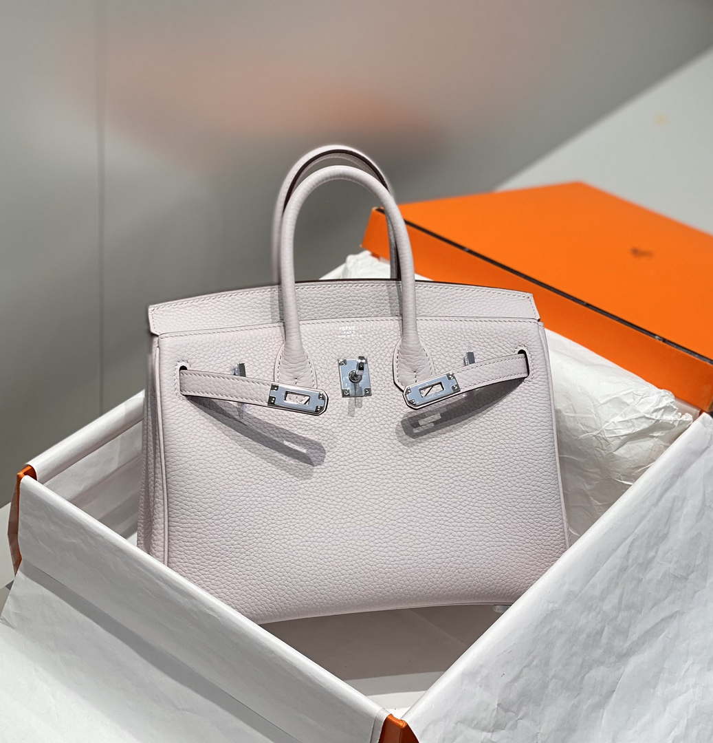 Hermes Birkin Designer Tote Bag Togo Leather 28568 Fantasy purple - Sliver / 25cm - View 4