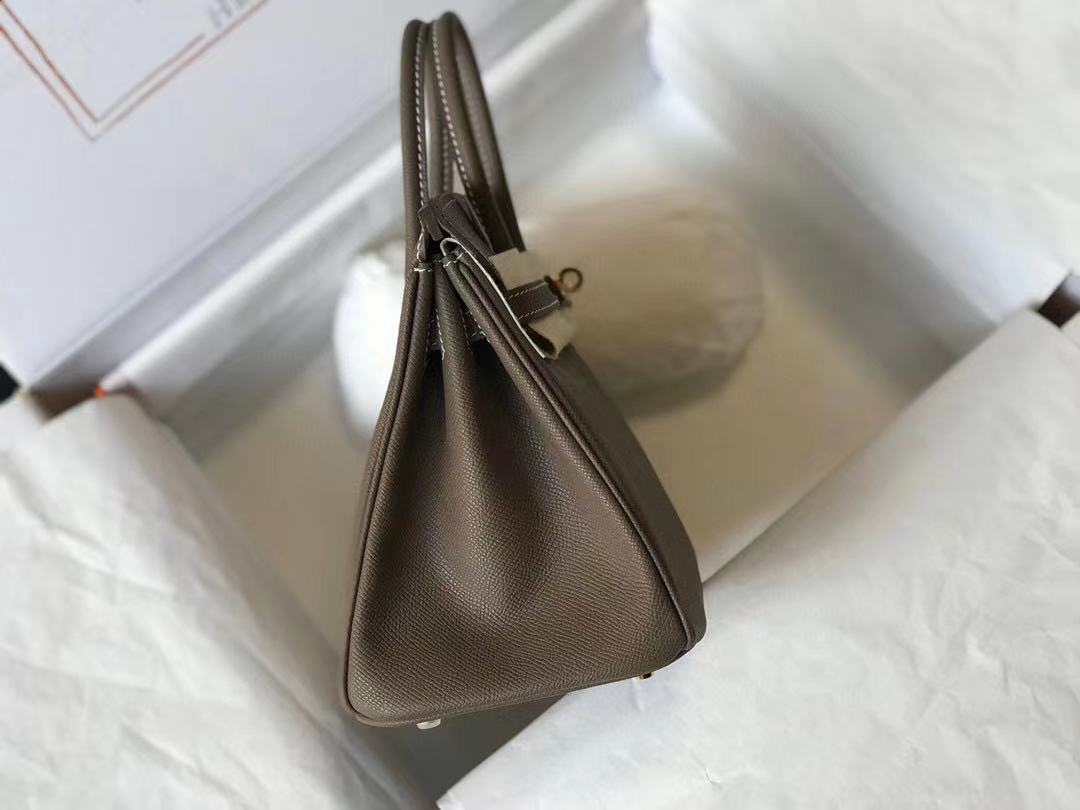 Hermes Birkin Handbags Designer Hermes Bag Epsom Leather 28522 Elephant Grey - Gold / 25cm - View 4