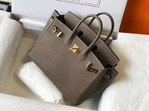 Hermes Birkin Handbags Designer Hermes Bag Epsom Leather 28522 Elephant Grey - Gold / 25cm - View 5