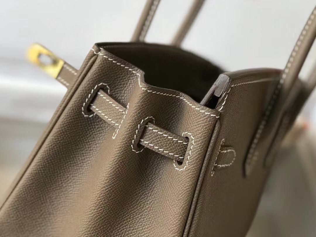 Hermes Birkin Handbags Designer Hermes Bag Epsom Leather 28522 Elephant Grey - Gold / 25cm - View 7