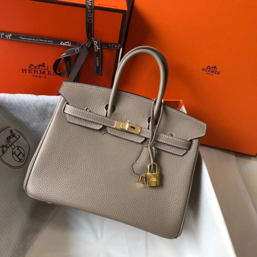 Hermes Birkin Handbags Designer Hermes Tote Bag Togo Leather 28332 Gray