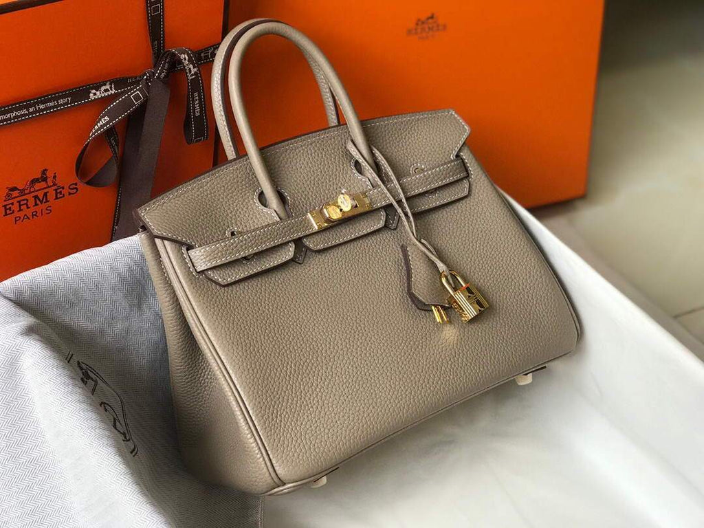 Hermes Birkin Handbags Designer Hermes Tote Bag Togo Leather 28332 Gray