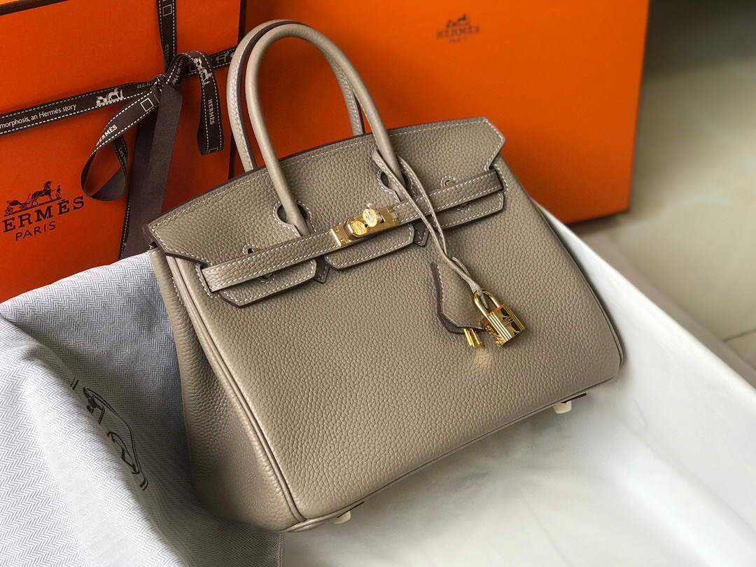 Hermes Birkin Handbags Designer Hermes Tote Bag Togo Leather 28332 Gray