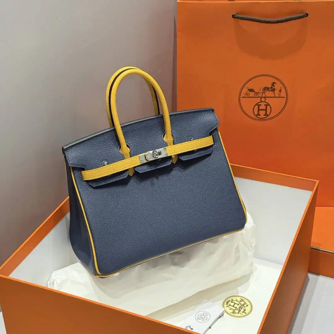 Hermes Birkin Togo Leahter Bag H92115 Navy Blue