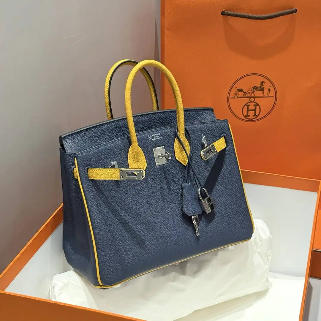 Hermes Birkin Togo Leahter Bag H92115 Navy Blue