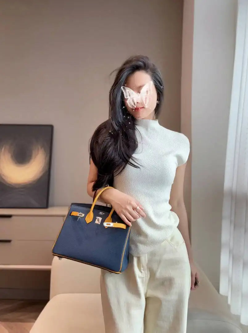 Hermes Birkin Togo Leahter Bag H92115 Navy Blue