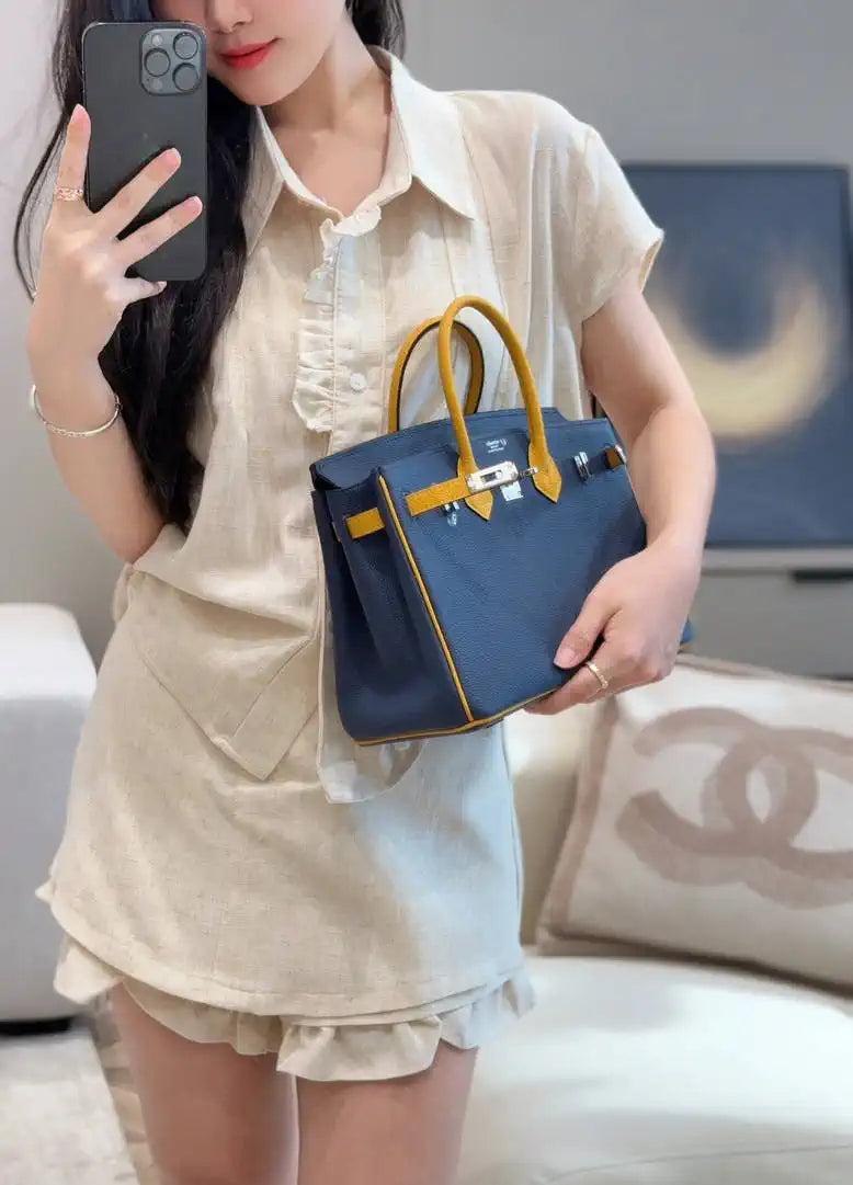 Hermes Birkin Togo Leahter Bag H92115 Navy Blue
