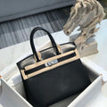 Hermes Birkin Tote Bag 30 cm Fine grain calfskin Silver H28821 - Default Title - View 1