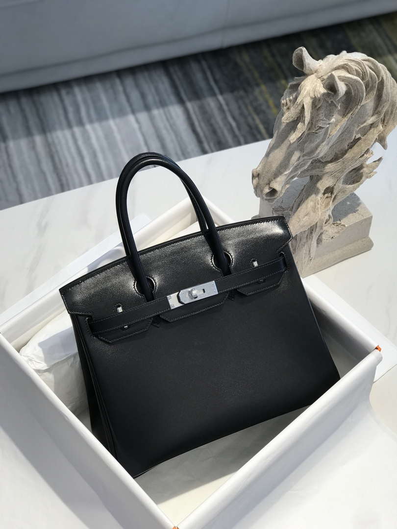 Hermes Birkin Tote Bag 30 cm Fine grain calfskin Silver H28821