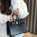 Hermes Birkin Tote Bag Fine grain calfskin Silver H28820 - Default Title - View 1