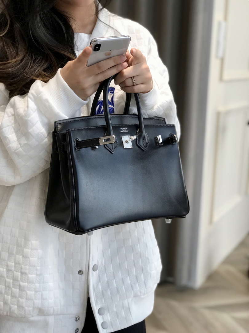 Hermes Birkin Tote Bag Fine grain calfskin Silver H28820