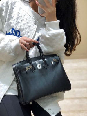 Hermes Birkin Tote Bag Fine grain calfskin Silver H28820 - Default Title - View 6