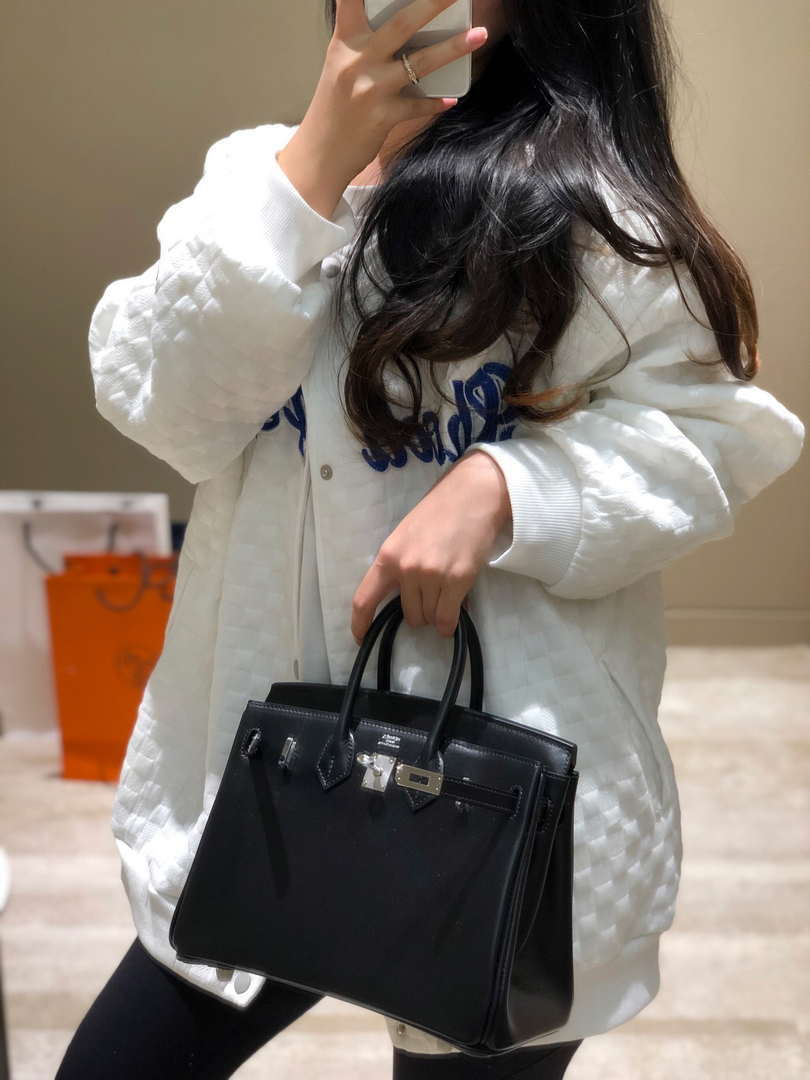 Hermes Birkin Tote Bag Fine grain calfskin Silver H28820