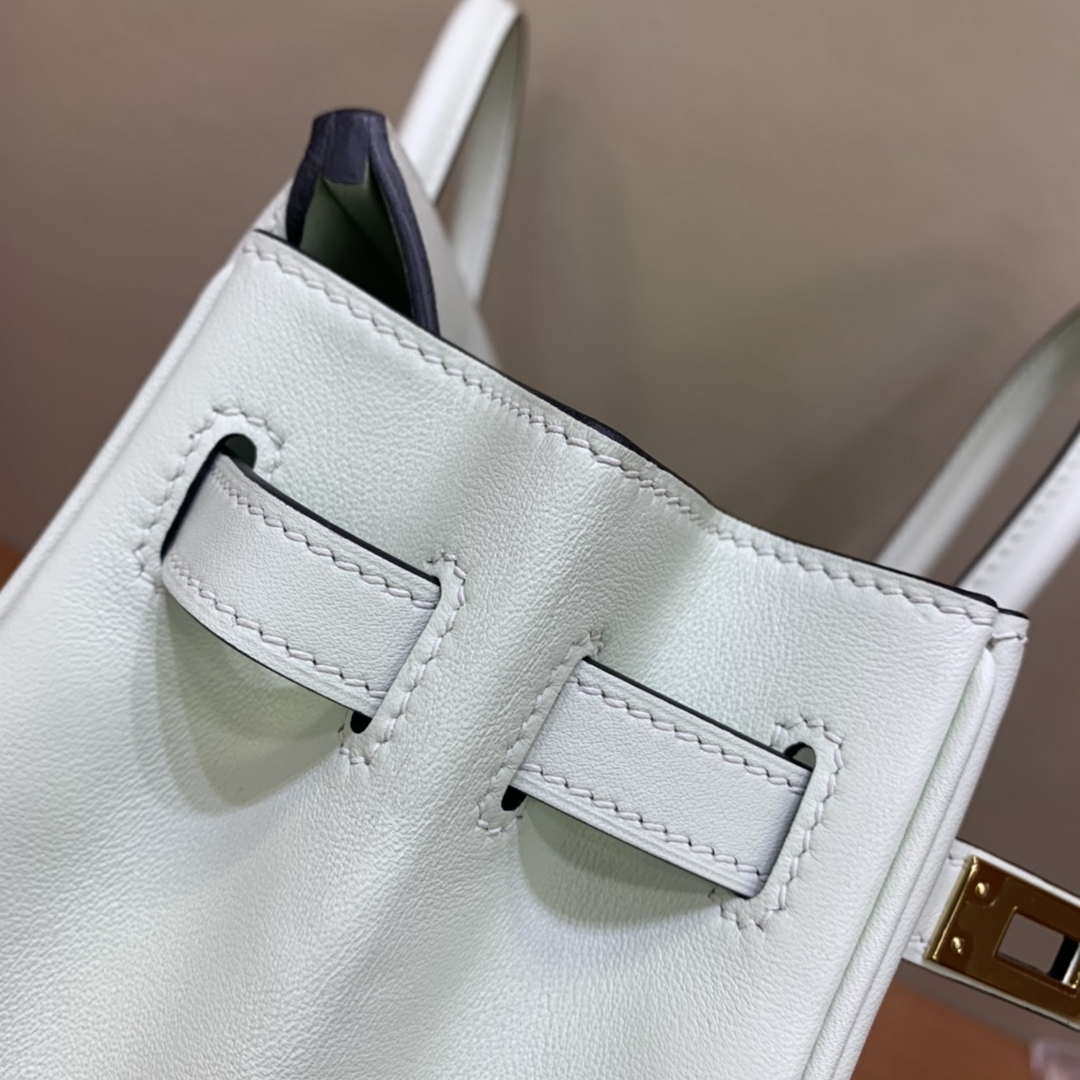 Hermes Birkin Tote Bag Swift 25 Fully Handmade H92013 - Default Title - View 7