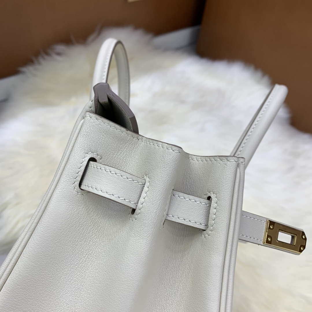 Hermes Birkin Tote Bag Swift 25 Fully Handmade H92015 - Default Title - View 7