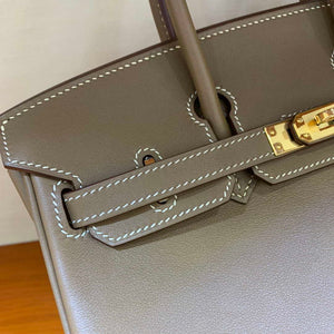 Hermes Birkin Tote Bag Swift 25 Fully Handmade H92016 - Default Title - View 5