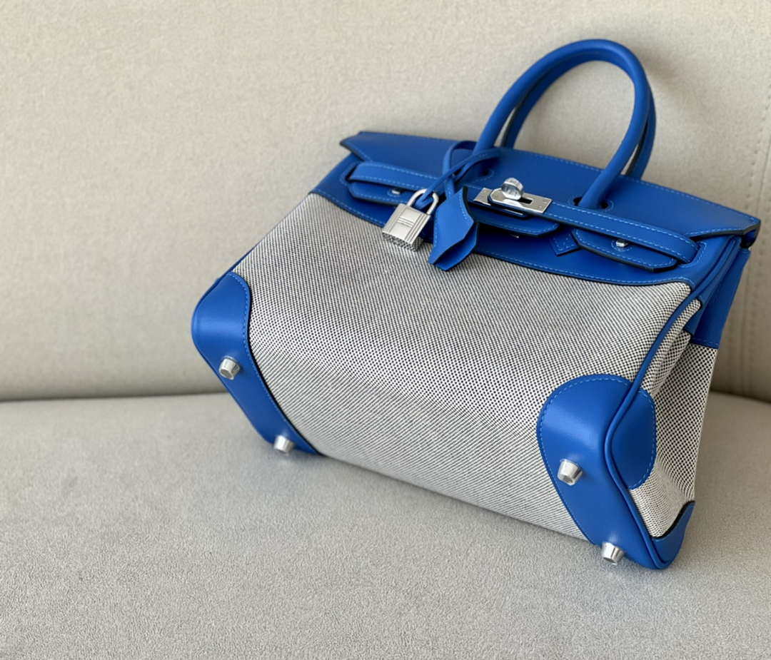 Hermes Birkin Tote Bag Swift leather with canvas 25cm 286006 - Default Title - View 9