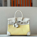 Hermes Birkin Tote Bag Swift leather with canvas 25cm 286007 - Default Title - View 1