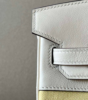 Hermes Birkin Tote Bag Swift leather with canvas 25cm 286007 - Default Title - View 6