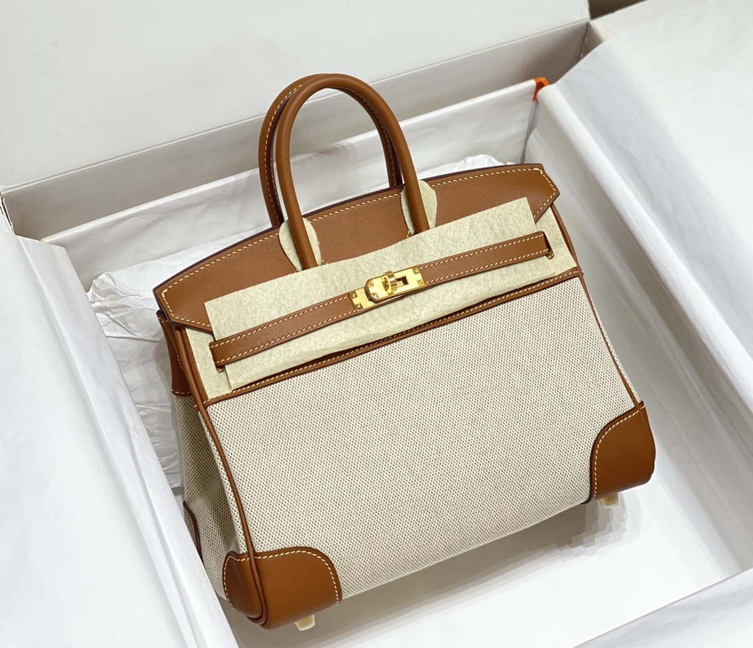 Hermes Birkin Tote Bag Swift leather with canvas 285899 - 25cm - View 1