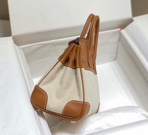 Hermes Birkin Tote Bag Swift leather with canvas 285899 - 25cm - View 4