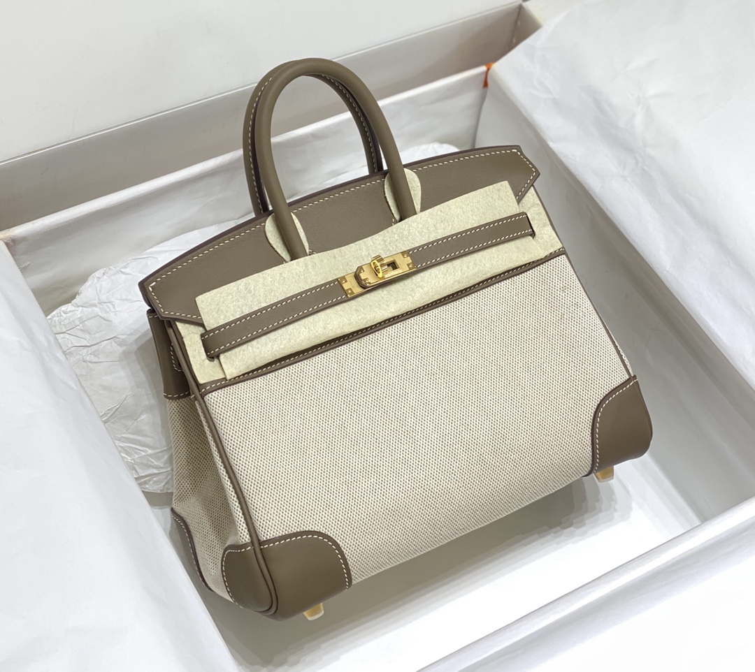 Hermes Birkin Tote Bag Swift leather with canvas 285900 - 25cm - View 1