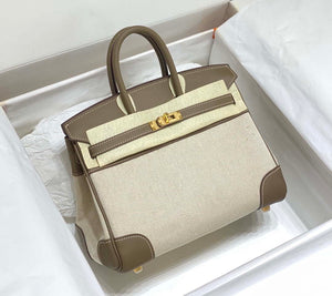Hermes Birkin Tote Bag Swift leather with canvas 285900 - 25cm - View 1
