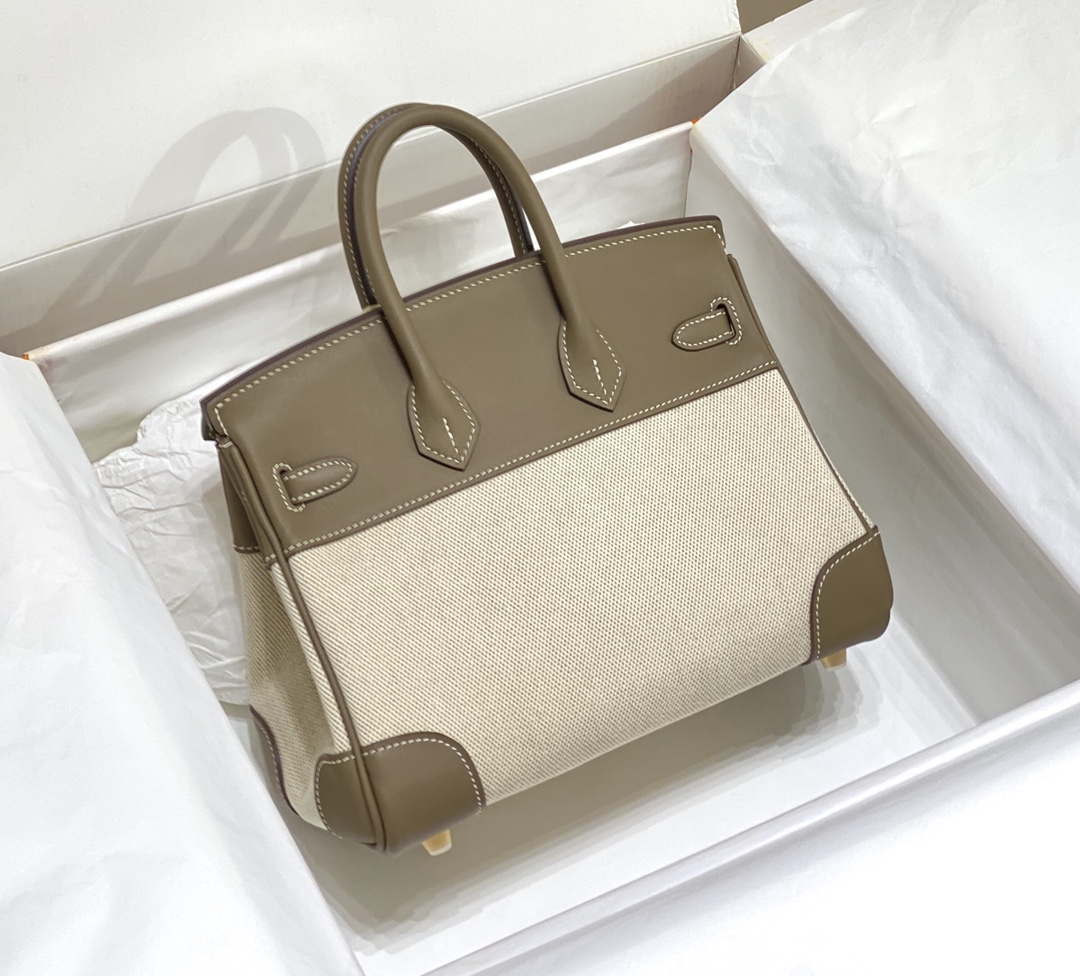 Hermes Birkin Tote Bag Swift leather with canvas 285900 - 25cm - View 2