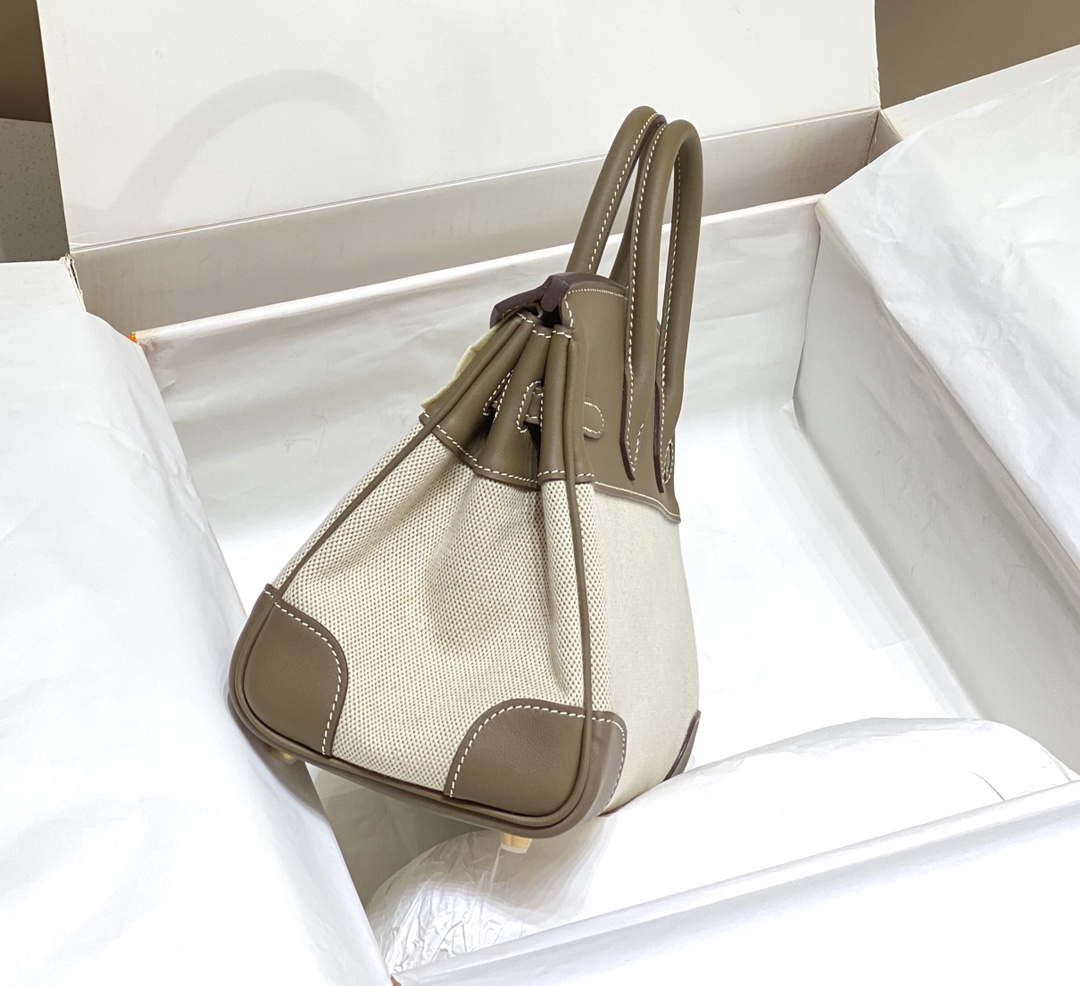 Hermes Birkin Tote Bag Swift leather with canvas 285900 - 25cm - View 4